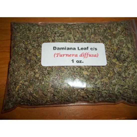 Damiana LEAF (Turnera aphrodisiaca),  treat depression and nervousness and to relieve anxiety associated with sexual dysfunction 25g 