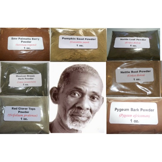 Heal Enlarged Prostate with 6 Dr. Sebi Approved Alkaline Herbs In Powder 28g Each 