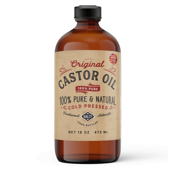 Castor Oil 100% Pure Cold Pressed Remedy for  menstrual cramps, arthritis, constipation and acne