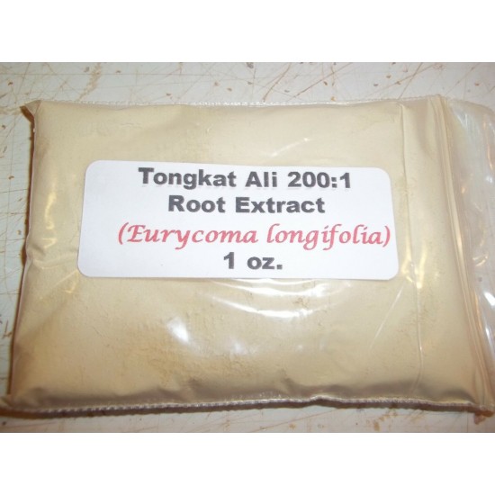 Tongkat Ali 200:1 Root Extract Powder 1 oz.  Erectile Dysfunction and Low Libido