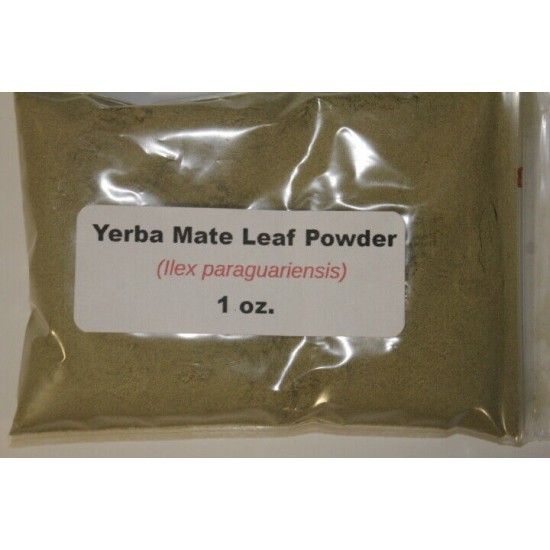 Yerba Mate Leaf Powder (Ilex paraguariensis) 1 oz.  