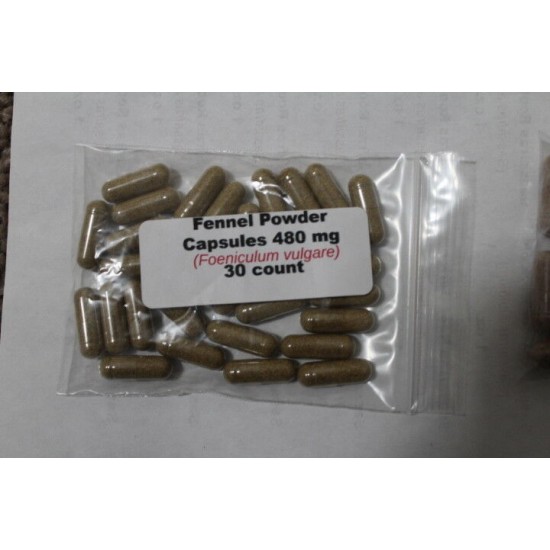 Fennel powder capsules (Foeniculum vulgare) 480mg - 30 count