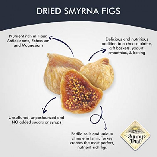 Dried Figs ORGANIC  -rich in fiber, antioxidants, potassium, and magnesium. No added sulfurs, sugars, syrups 2.5 lbs