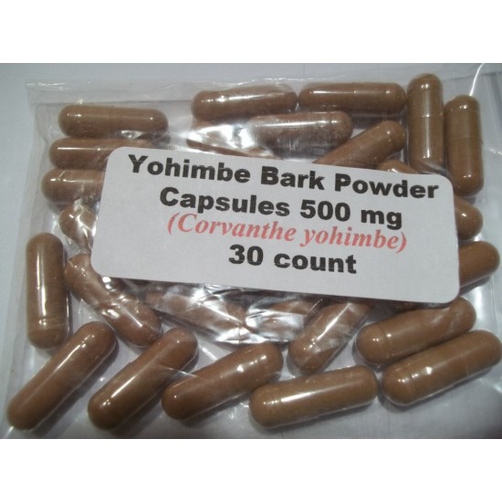 Yohimbe Bark Powder Capsules (Corvanthe yohimbe) 500 mg - 90 count